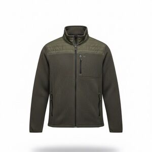 Free Country Men's Olive Full-Zip Quilted-Panel Jacket